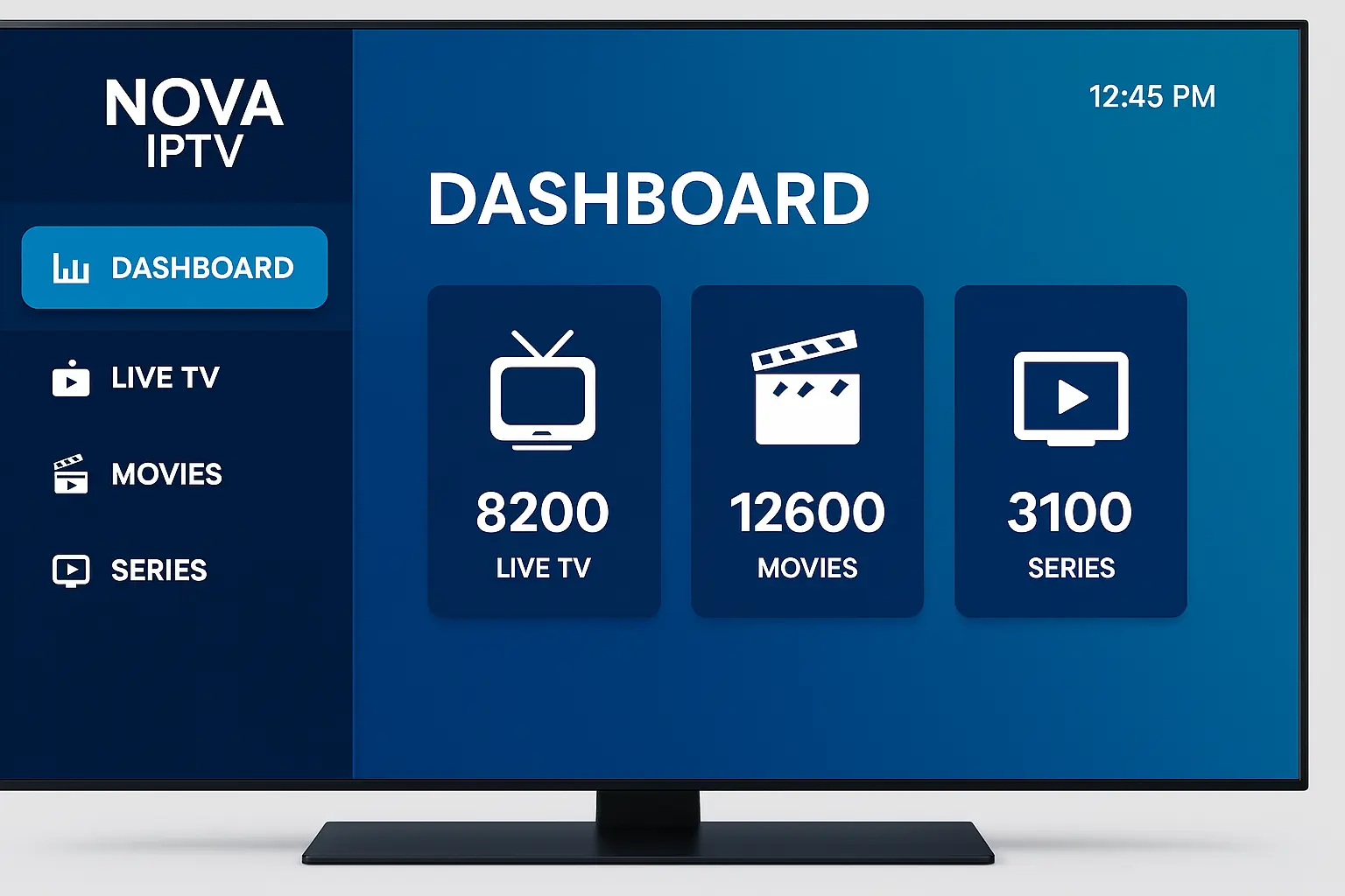 Nova IPTV premium streaming interface